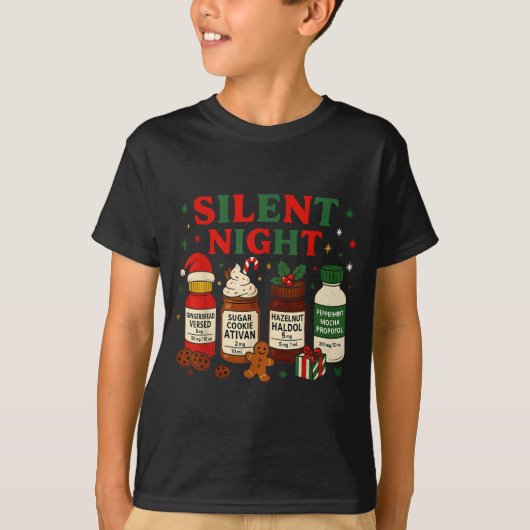 Silent Night Profol Icu Nurse Funny Christmas Medi T-shirt (Voorkant)