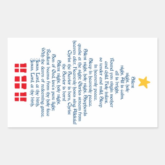 Silent Night Rechthoekige Sticker (Voorkant)