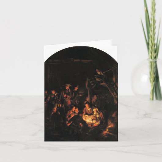 Silent Night - Rembrandt 1640. Feestdagen Kaart (Voorkant)