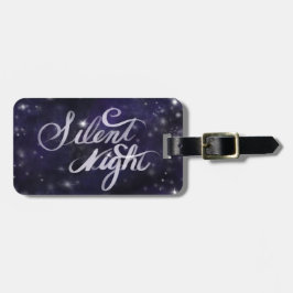 Silent Night - romantic Holiday Snow scene Bagagelabel