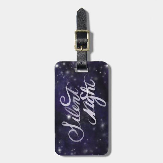 Silent Night - romantic Holiday Snow scene Bagagelabel (Voorkant verticaal)