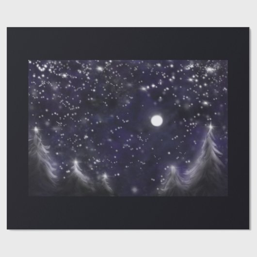 Silent Night - romantic Holiday Snow scene Cadeaupapier (Vlak)