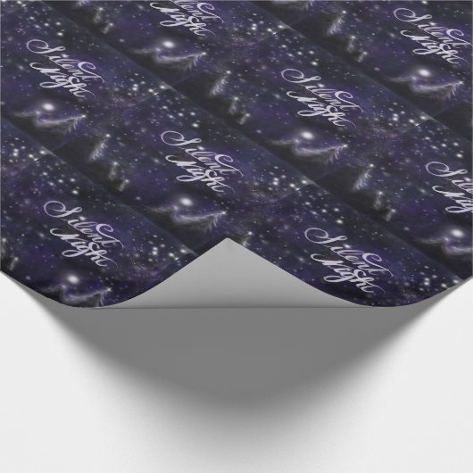 Silent Night - romantic Holiday Snow scene Cadeaupapier (Hoek)