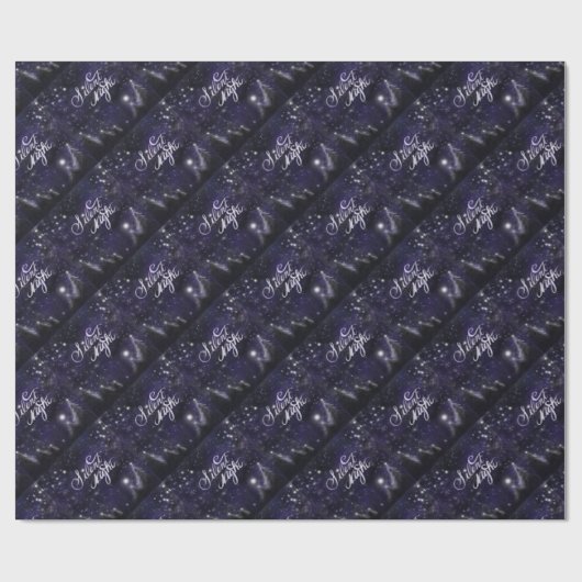 Silent Night - romantic Holiday Snow scene Cadeaupapier (Vlak)