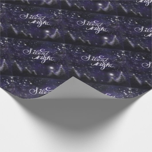 Silent Night - romantic Holiday Snow scene Cadeaupapier (Hoek)