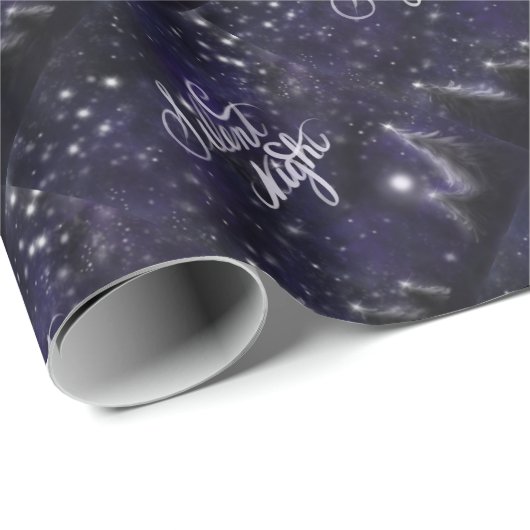 Silent Night - romantic Holiday Snow scene Cadeaupapier (Rol Hoek)