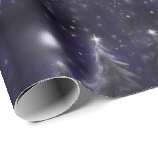 Silent Night - romantic Holiday Snow scene Cadeaupapier (Rol Hoek)