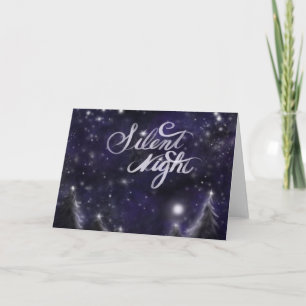 Silent Night - romantic Holiday Snow scene Feestdagen Kaart