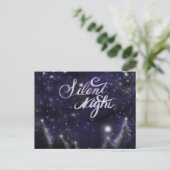 Silent Night - romantic Holiday Snow scene Feestdagenkaart (Staand voorkant)