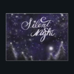 Silent Night - romantic Holiday Snow scene Feestdagenkaart<br><div class="desc">Silent Night - romantic Holiday snow scène 's ochtends eerder, terwijl de maan over een deken van nieuwe sneeuw luistert.</div>