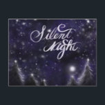 Silent Night - romantic Holiday Snow scene Feestdagenkaart<br><div class="desc">Silent Night - romantic Holiday snow scène 's ochtends eerder, terwijl de maan over een deken van nieuwe sneeuw luistert.</div>