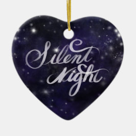 Silent Night - romantic Holiday Snow scene Keramisch Ornament