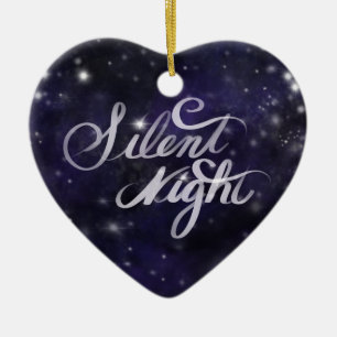 Silent Night - romantic Holiday Snow scene Keramisch Ornament