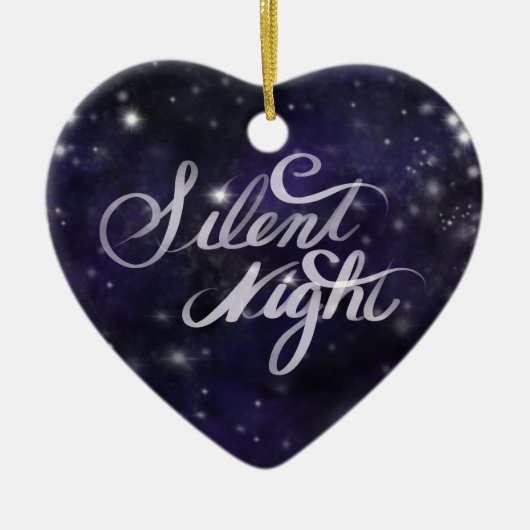 Silent Night - romantic Holiday Snow scene Keramisch Ornament (Voorkant)