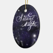 Silent Night - romantic Holiday Snow scene Keramisch Ornament (Links)