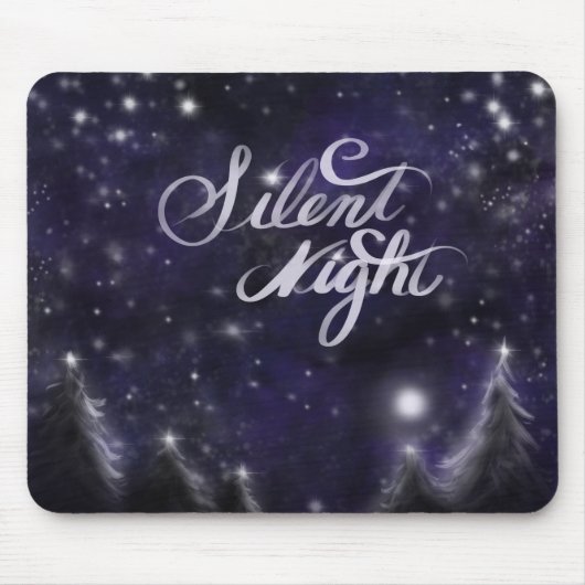 Silent Night - romantic Holiday Snow scene Muismat (Voorkant)