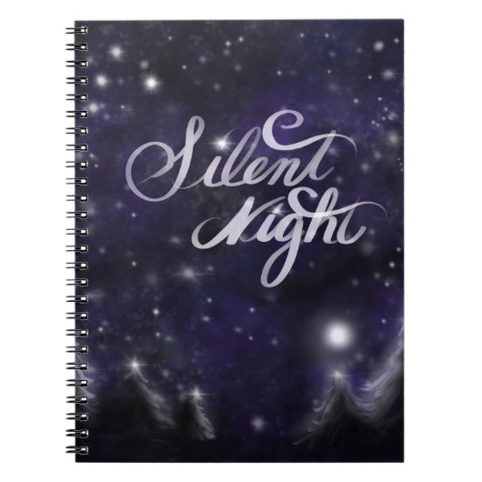 Silent Night - romantic Holiday Snow scene Notitieboek (Voorkant)