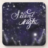 Silent Night - romantic Holiday Snow scene Onderzetter (Voorkant)