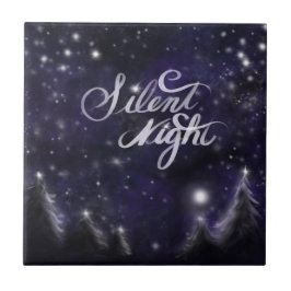 Silent Night - romantic Holiday Snow scene Tegeltje