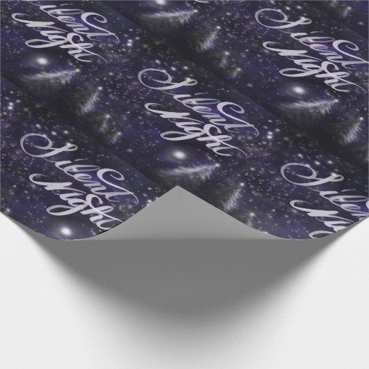Silent Night - romantic Holiday Snow scene Wrappin Cadeaupapier (Hoek)