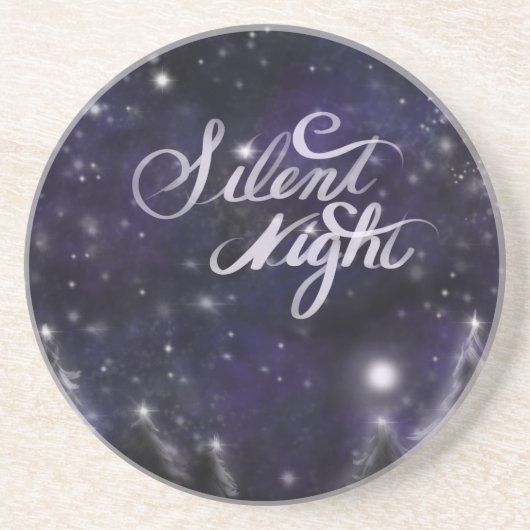 Silent Night - romantic Holiday Snow scene Zandsteen Onderzetter (Voorkant)