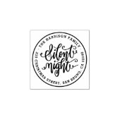 Silent Night Script Kerstnaam Retouradres Rubberstempel (Afrduk)
