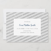 Silent Night Silver Snowflakes Holiday Baby Birth Kaart (Achterkant)