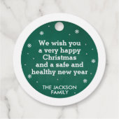 Silent night slee pines snewflake green & white bedankjes labels (Achterkant)