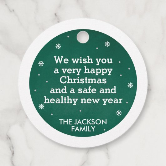 Silent night slee pines snewflake green & white bedankjes labels (Achterkant)