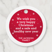 Silent night slee pines snewflake red & white bedankjes labels (Achterkant)