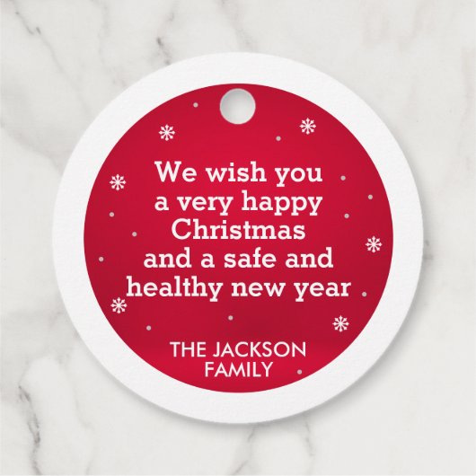 Silent night slee pines snewflake red & white bedankjes labels (Achterkant)