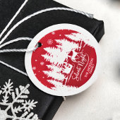 Silent night slee pines snewflake red & white bedankjes labels