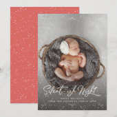 Silent Night Snow Full Photo Feestdagenkaart (Voorkant / Achterkant)
