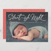 Silent Night Snow Full Photo Feestdagenkaart (Voorkant / Achterkant)