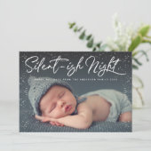 Silent Night Snow Full Photo Feestdagenkaart (Staand voorkant)