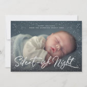 Silent Night Snow Full Photo Feestdagenkaart (Voorkant)