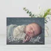 Silent Night Snow Full Photo Feestdagenkaart (Staand voorkant)