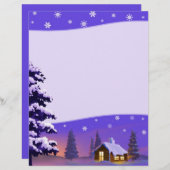 Silent Night | Snowy Village kerstbriefterhead (Voorkant / Achterkant)