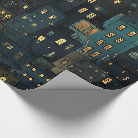 Silent Night Windows Wrapping Paper Cadeaupapier (Hoek)