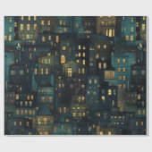 Silent Night Windows Wrapping Paper Cadeaupapier (Vlak)