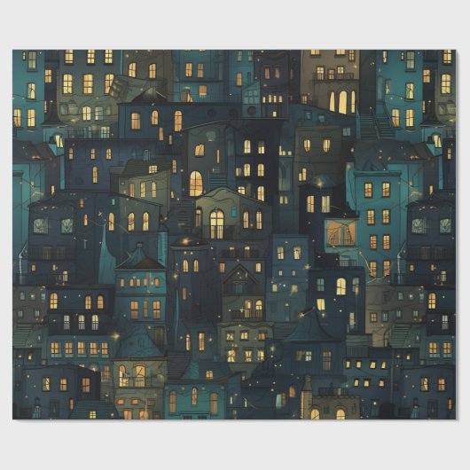 Silent Night Windows Wrapping Paper Cadeaupapier (Vlak)