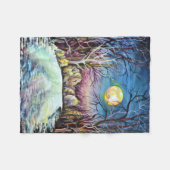 Silent Night Winter Full Moon in Zweden Fleece Deken (Voorkant (Horizontaal))