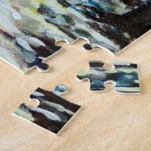 Silent Night Winter Full Moon in Zweden Legpuzzel (Zijkant)