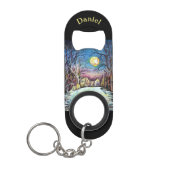 Silent Night Winter Full Moon in Zweden Mini Flessenopener (Voorkant)