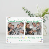 "Silent Night Yes Right" Funny kerstkaart (Staand voorkant)