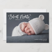 Silent Nights Baby Landschap Foto Holiday Birth Aankondiging (Voorkant)