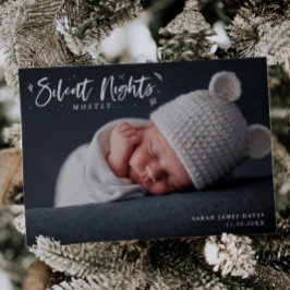Silent Nights Baby Landschap Foto Holiday Birth Aankondiging