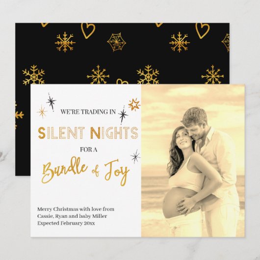 Silent Nights Bundel Joy Foto Zwangerschap Aankondiging (Voorkant / Achterkant)
