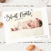Silent Nights Meestal Baby Foto Holiday Birth Aankondiging