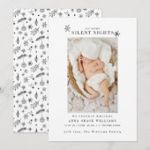 Silent Nights Newborn Kerstaankondiging Feestdagenkaart (Voorkant / Achterkant)